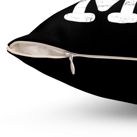 Image of Chi Loves Me Spun Polyester Square Black Pillow